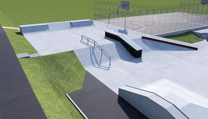 Marple Skatepark Phase II - Top section and MUGA