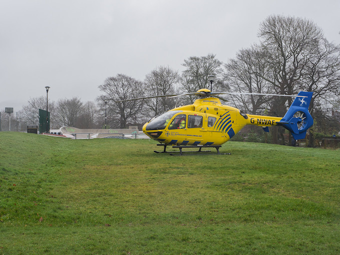 The Air Ambulance in Marple Memorial Park