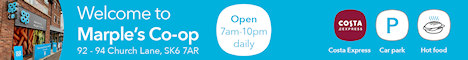 Welcome to Marple's Co-op on Church Lane: Open 7am - 10pm daily
