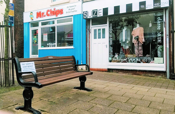 Happy to Chat Bench on Derby Way