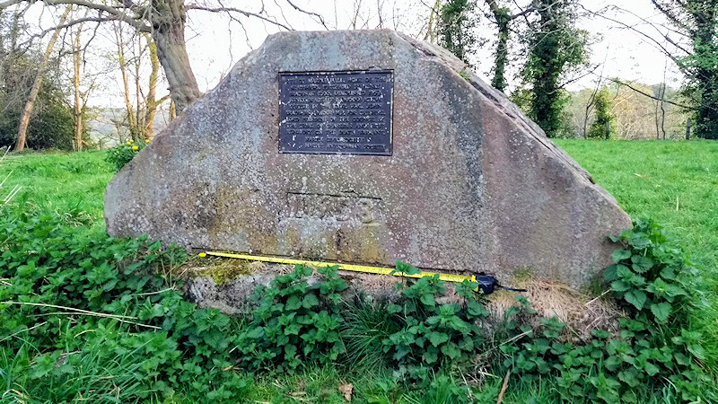 The date stone on the site of Marple Hall today