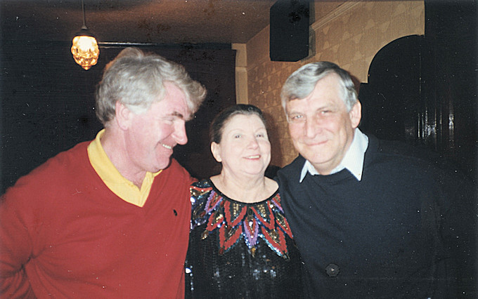 David and Jack with the ubiquitous ‘Sadie‘ the landlady of the Hatters for 30 years