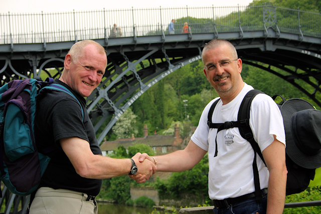 Peter (left) and Mark at the end of their walk