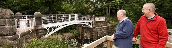 Thanks to Arthur Procter for this picture of us admiring the finished bridge