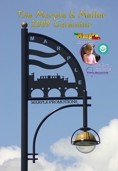 Marple Promotions logo on the lamposts on Stockport Road