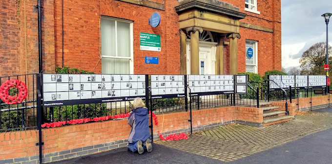 The finished Timeline being prepared for Remembrance