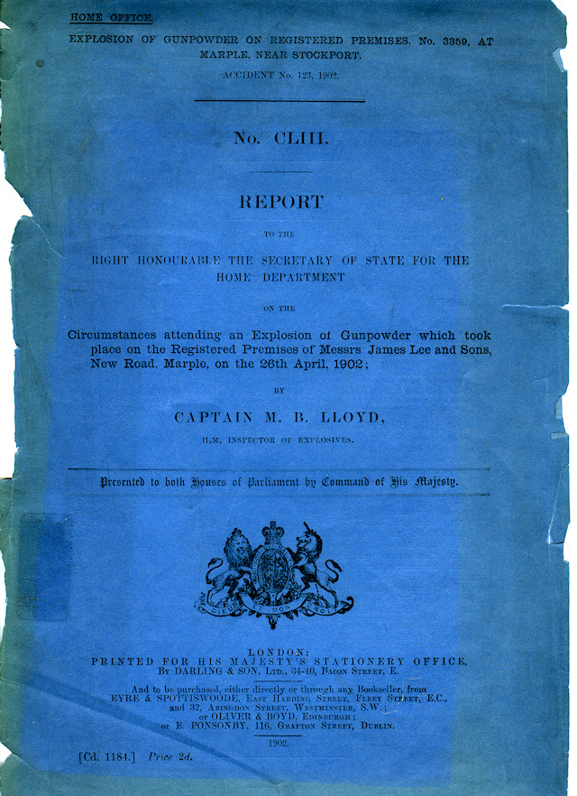 Cover of the original copy of Captain Lloyd's report from MLHS archives.