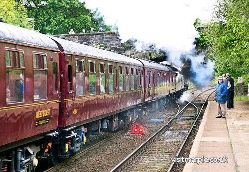 Steam Train passes through Marple May 2015